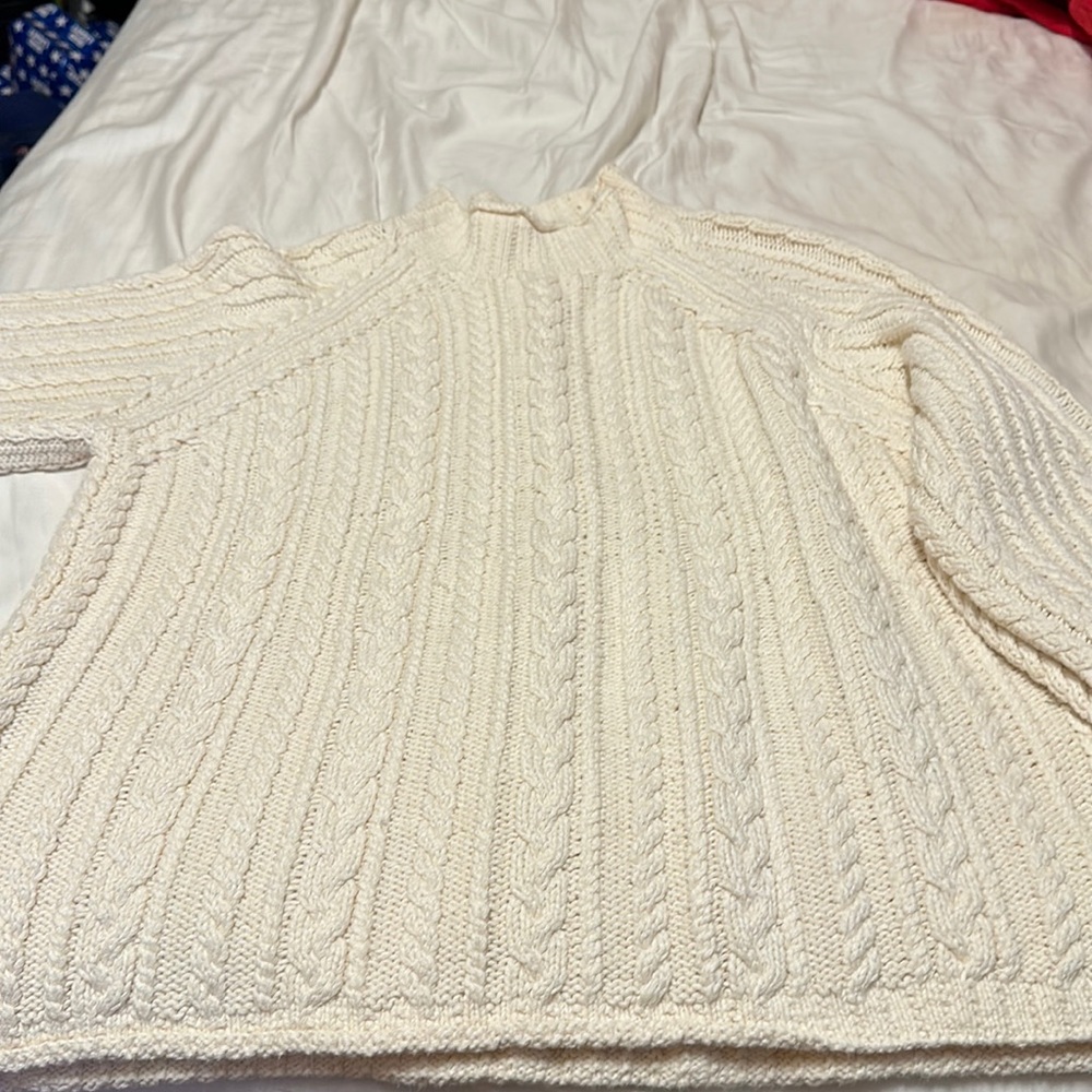 lands end white turtleneck womens sweater xxl